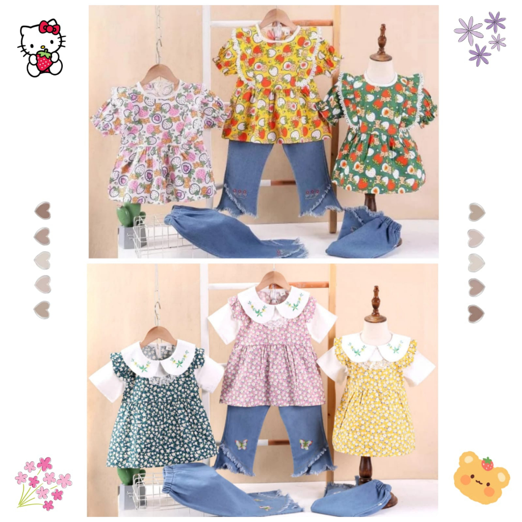 PROMO 2-5 Tahun Baju Setelan Import Anak Perempuan / Baju Setelan Anak Import / Setelan Anak Perempu