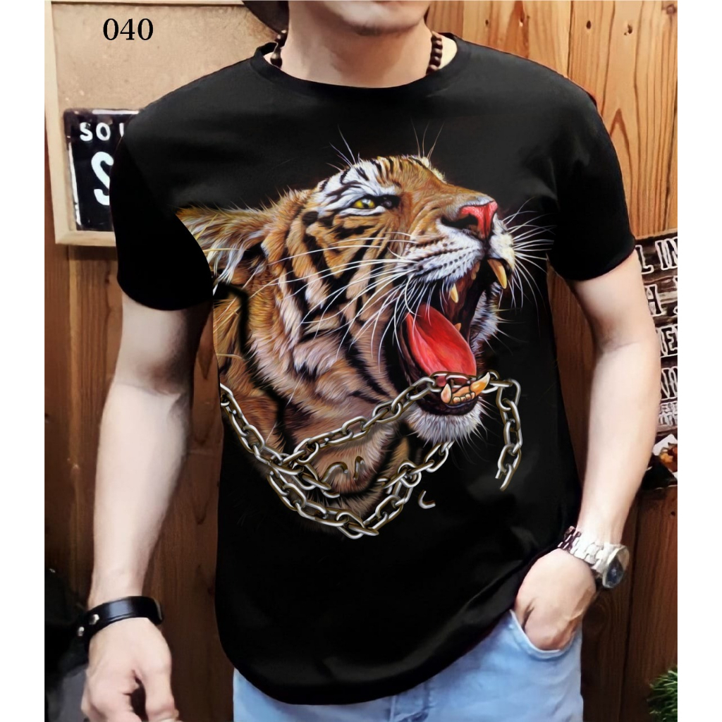 Shalch trendy / Kaos distro pria motif macan mc 018 / Kaos distro bandung