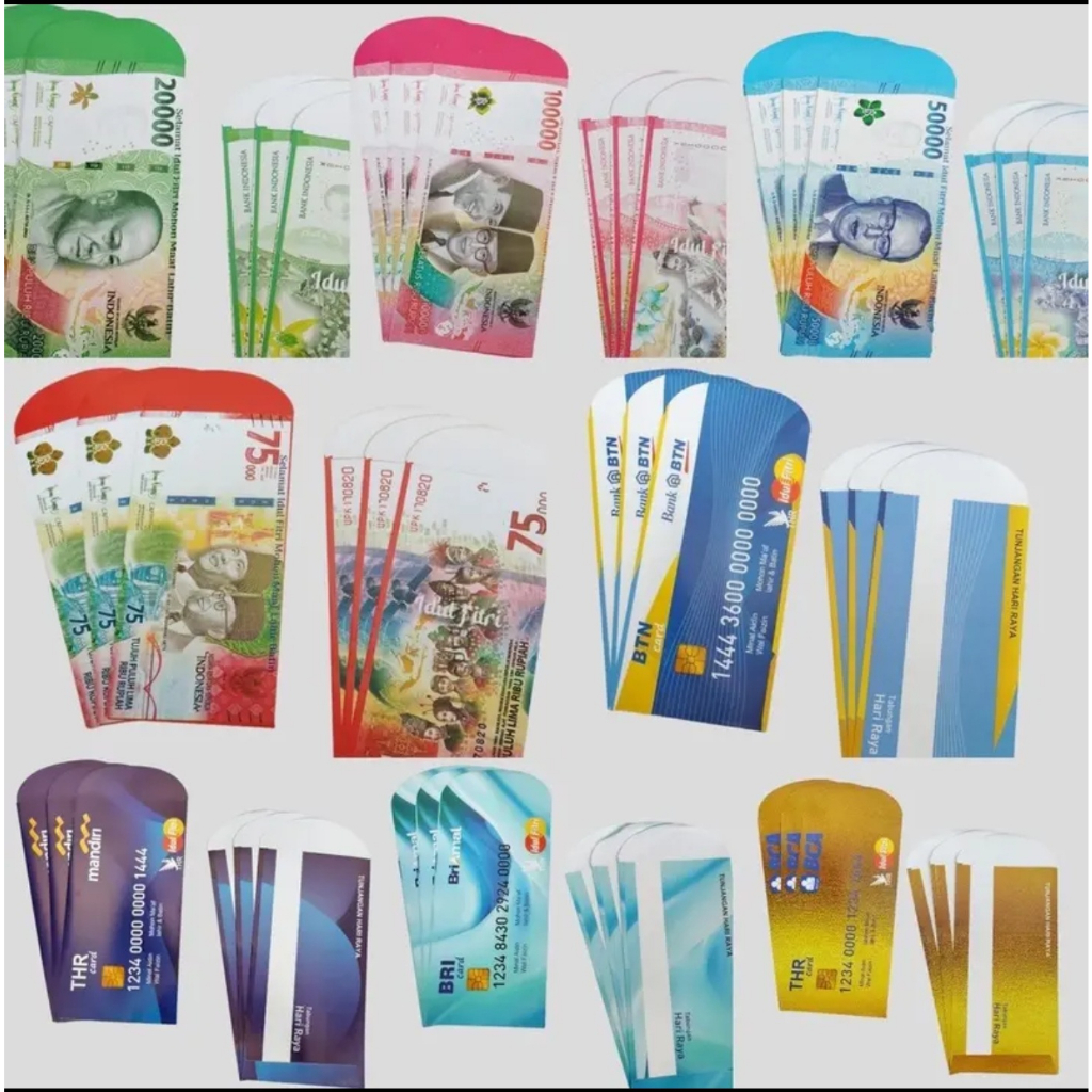amplop lebaran moti uang dan bank isi 50 pcs