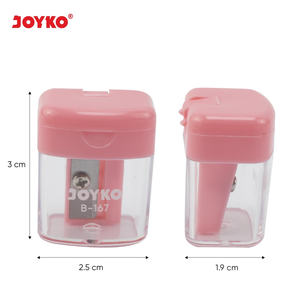 Rautan Tabung Joyko B-167 Kotak Pastel  Sharpener Joyko Pastel Color Pensil Kayu