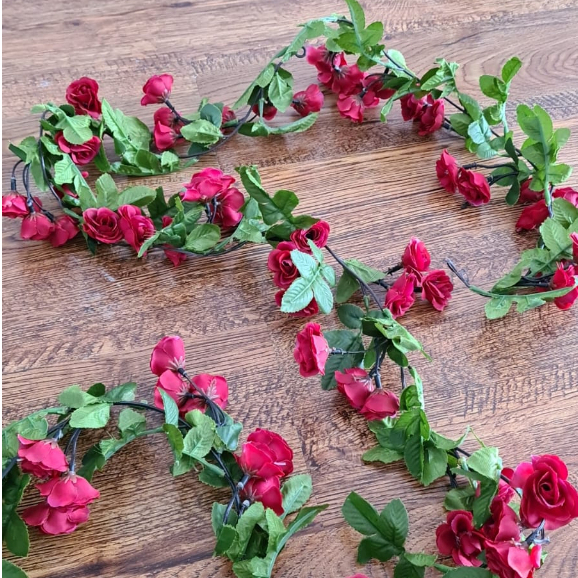 Bunga Mawar Rambat Plastik Artificial Tanaman Hias Bunga Mawar Rose Rambat