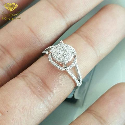 Cincin Wanita Emas Berlian Eropa Asli 100% Original Putih Kawin Nikah R025