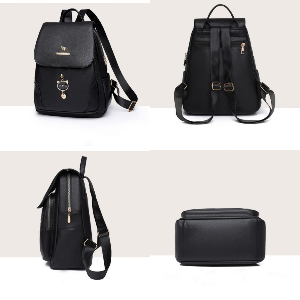 TAS RANSEL WANITA BACKPACK CEWEK PREMIUM KOREA GENDONG SEKOLAH KULIAH KERJA PUNGGUNG REMAJA KULIT HITAM MINGURIA TA764B5 IMPORT KEKINIAN MURAH BATAM BRANDED