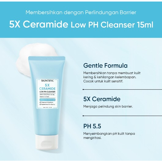 READY BPOM SKINTIFIC 5X Ceramide Travel Kit Skincare Paket Moisturizer + Cleanser + Soothing toner + Serum Sunscreen Barrier Repair Start kit