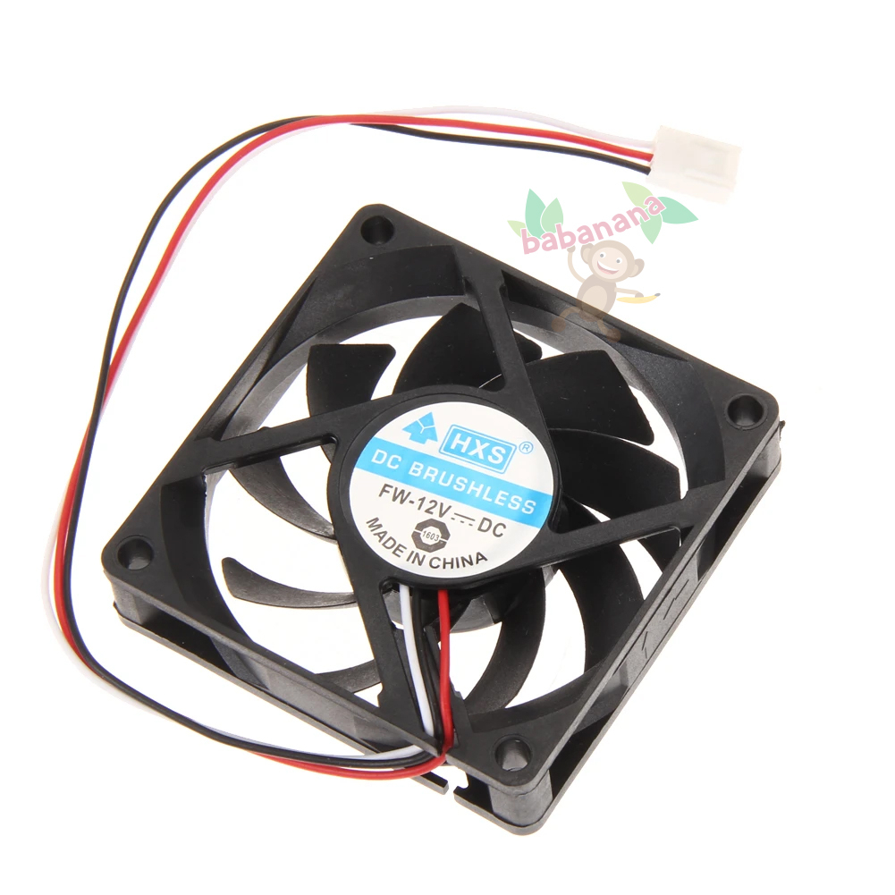 Fan 70mm Brushless DC Kipas PC PWM 3 Pin Kecil Mini Cooler 7cm 70 mm