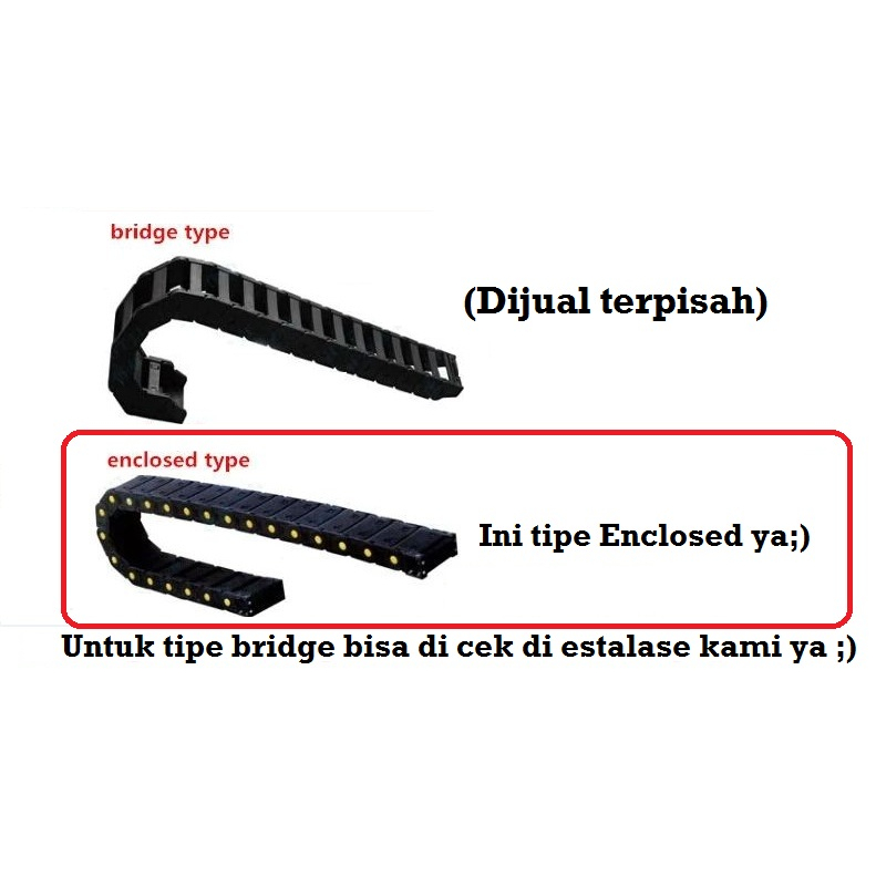 [HAEBOT] Kabel Cable Drag Chain Wire Carrier 35x75 mm Enclosed Open Type CNC Plastic Industri Mekanik Towline Mesin Pembawa Rantai Kabel 35 x 75 mm