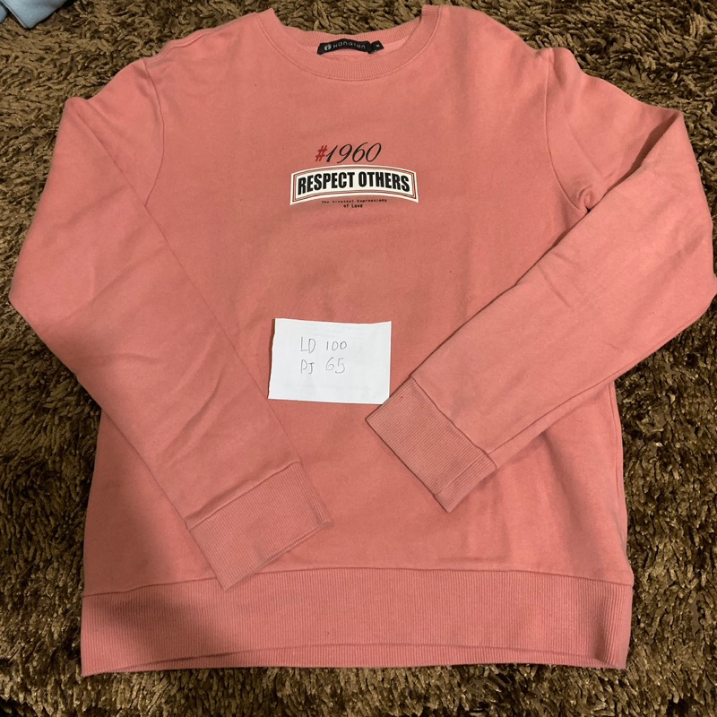 S001 - (preloved) atasan sweater hoodie jumper pink 1960