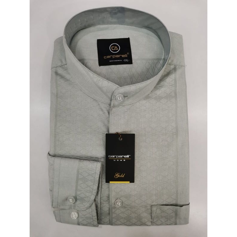 Kemeja Koko Carparelli Abu Kombinasi/ Hem Koko Carparelli Abu Kombinasi