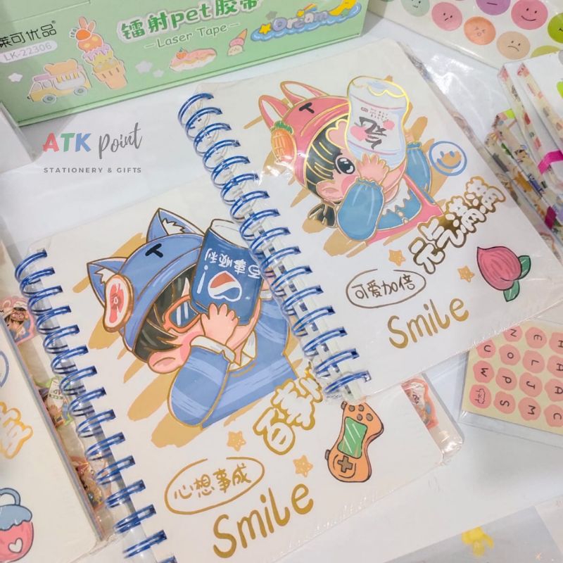 

ATK-POINT | NOTEBOOK spiral A5 Index Motif list gold Smile