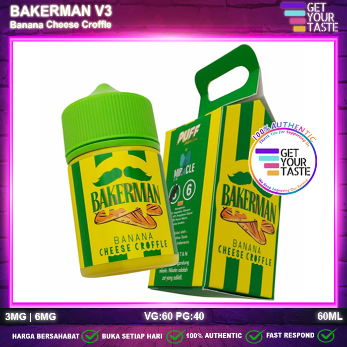 Liquid Bakerman V3 Banana Cheese Croffle 60ML by Miracle Lab x Puff