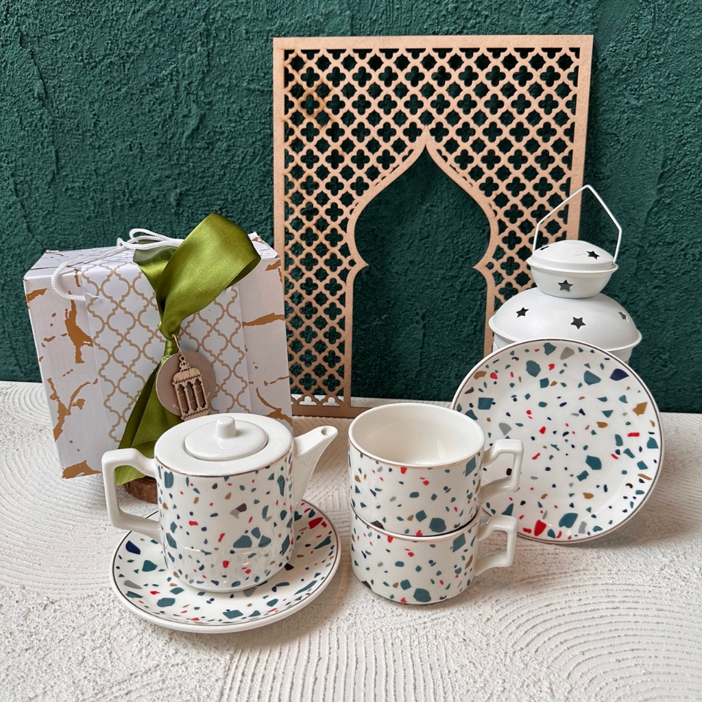

HAMPERS IDUL FITRI | Terrazo Tea Set GiftBox/ Tea Set