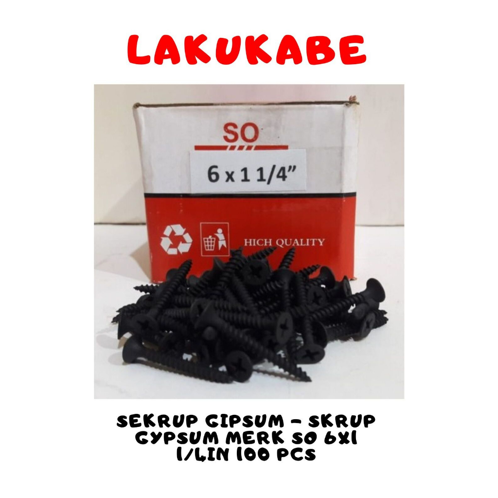 Sekrup Gipsum - Skrup Gypsum Merk So 6x1 1/4in 100 Pcs