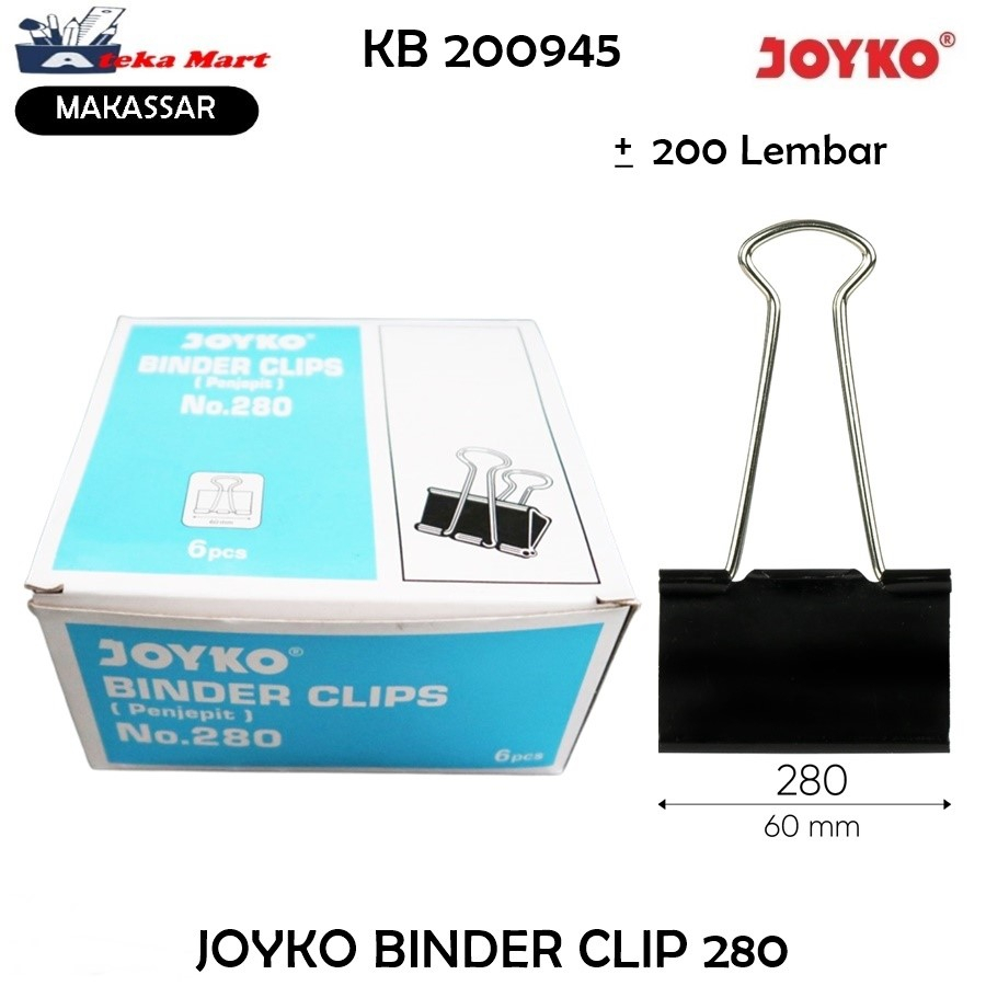 

[BOX/6PCS] 280 JOYKO BINDER CLIP 280