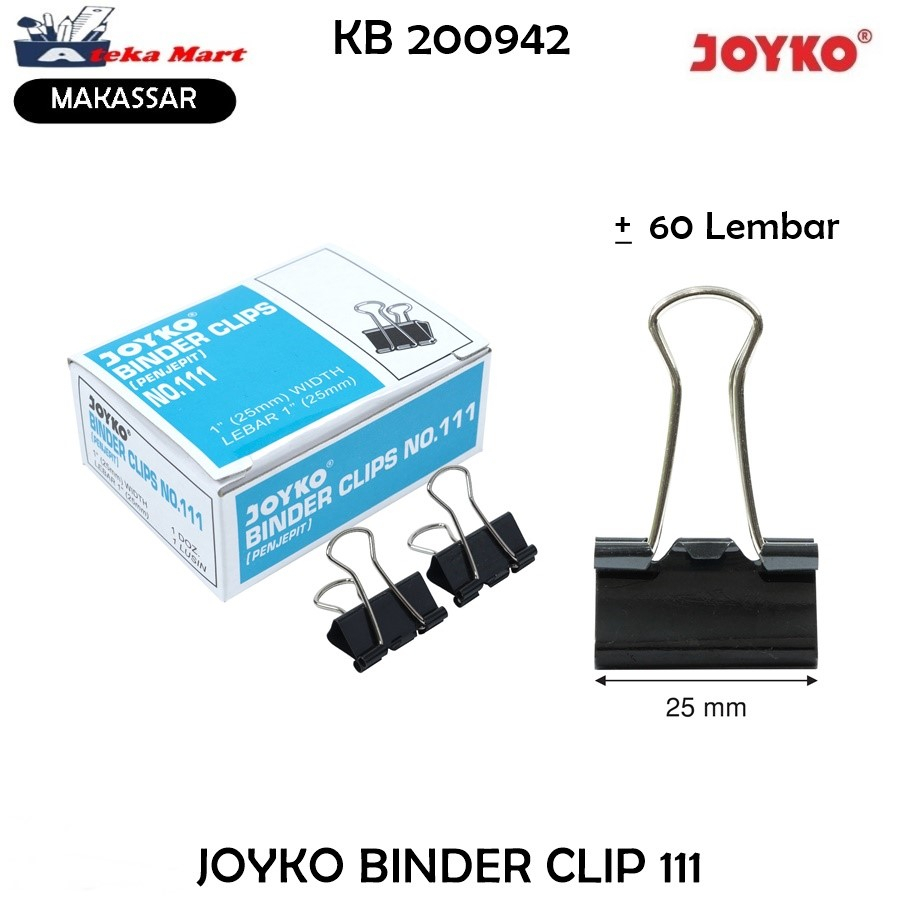 

[BOX KCL/12PCS] JOYKO BINDER CLIP 111