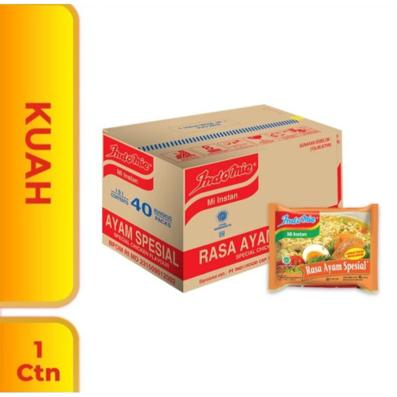 

Indomie Kuah Ayam Spesial - 1Dus Isi 40 Pcs -