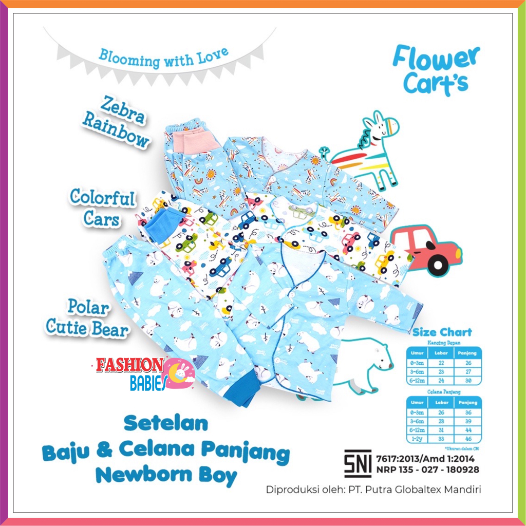 FLOWER CARTS | SETELAN PENDEK &amp; PANJANG 0-12 BULAN ❤ FashionBabies ❤