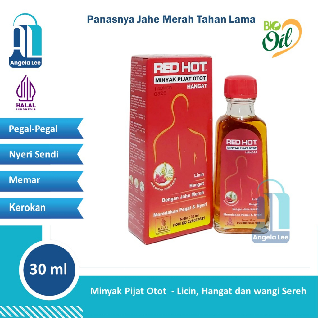 RED HOT Minyak Pijat Otot Hangat Jahe Merah Pegel Nyeri Sendi Kerokan