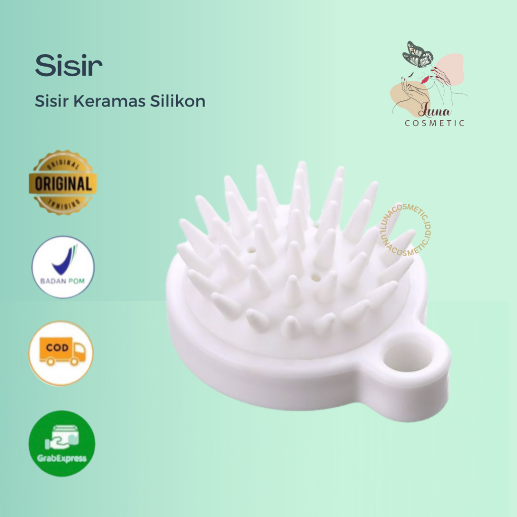 Sisir Keramas Silikon - Sisir Pijat Keramas Silikon Lembut Anti Rambut Rontok