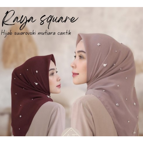 Hijab Segi Empat VOAL Mutiara Swarovski / Hijab raya square VOAL PREMIUM