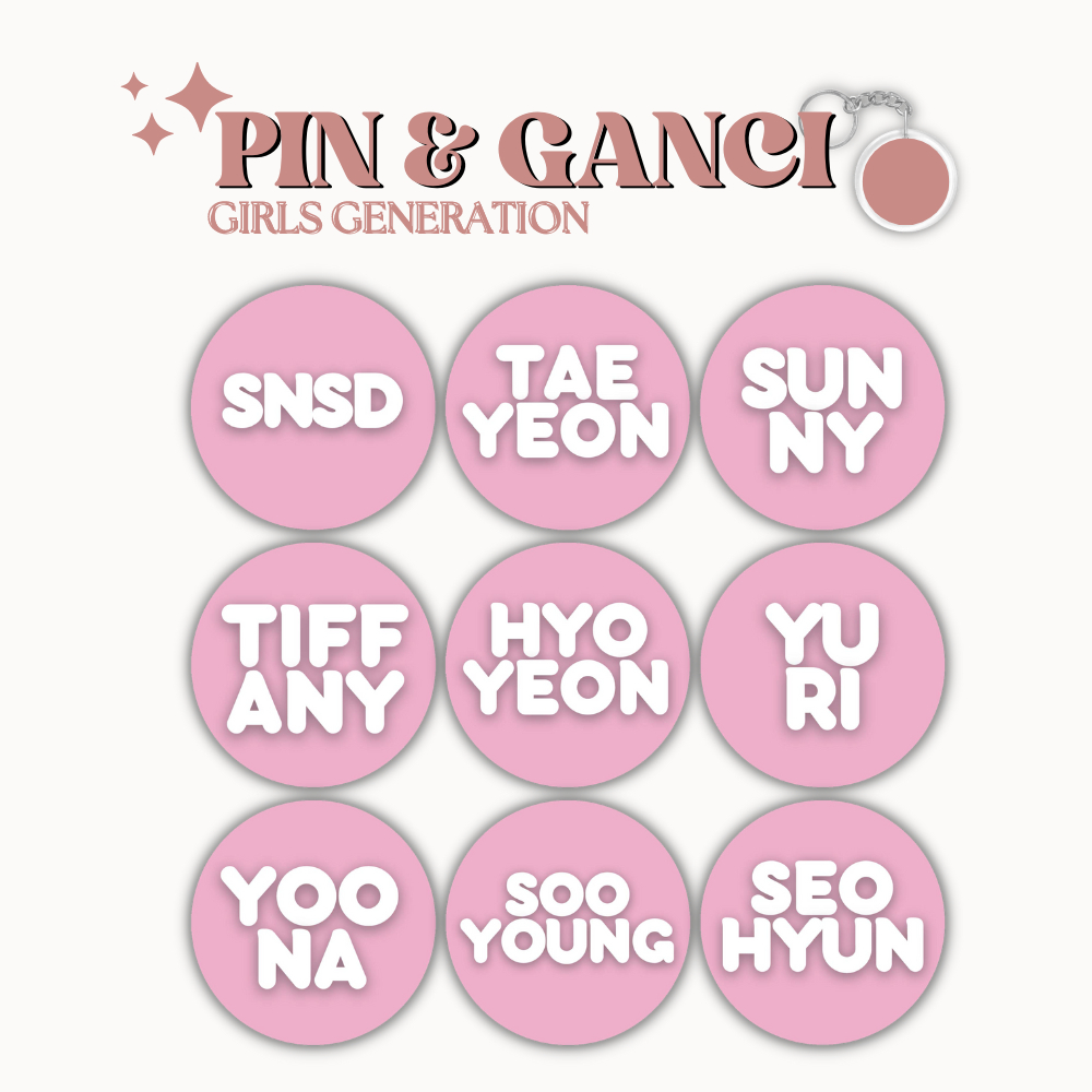 GANCI GIRLS GENERATION PIN SNSD NAME MEMBER UKURAN 58 MM (HARGA 1 PCS + LAMINASI GLOSSY) GANTUNGAN KUNCI KPOP IDOL KOREA PREMIUM MURAH UNOFFICIAL TAEYEON SUNNY TIFFANY HYOYEON YURI SOOYOUNG YOONA SEOHYUN READY STOCK !