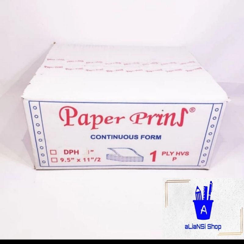 

Continuous Form 9,5"/2 x 11"/2 (1 PLY) bagi 4 - merk PAPERPRYNS