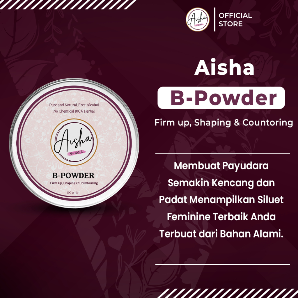 AISHAVCARE BREASTS POWDER | PENGENCANG PAYUDARA HERBAL | PERAWATAN KEWANITAAN SESUAI SUNNAH | KHUSUS WANITA