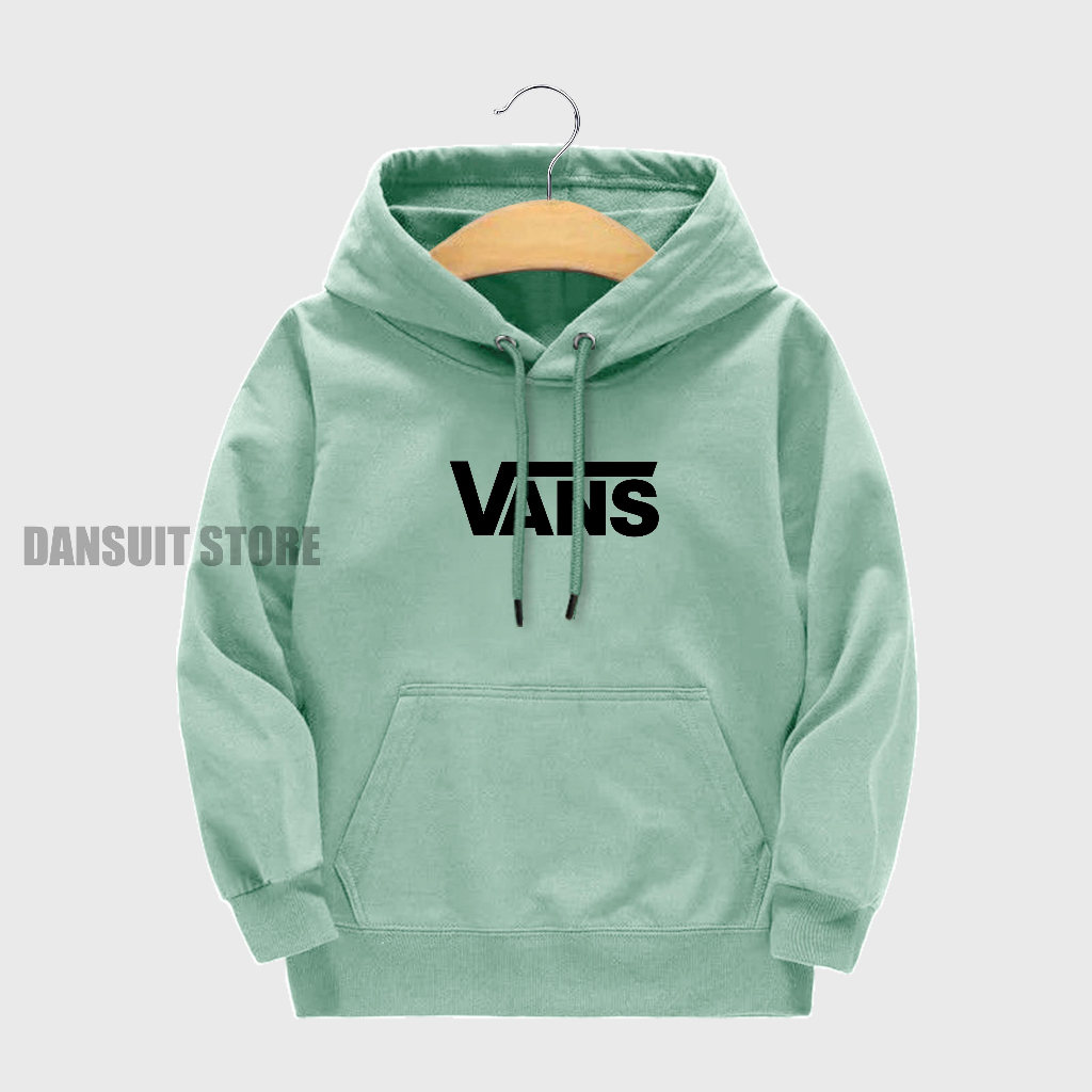 Sweater Hoodie Anak Laki-laki/Perempuan Usia 4-13 Tahun Hoodie Anak Motif Logo VANS Bahan Tebal Premium