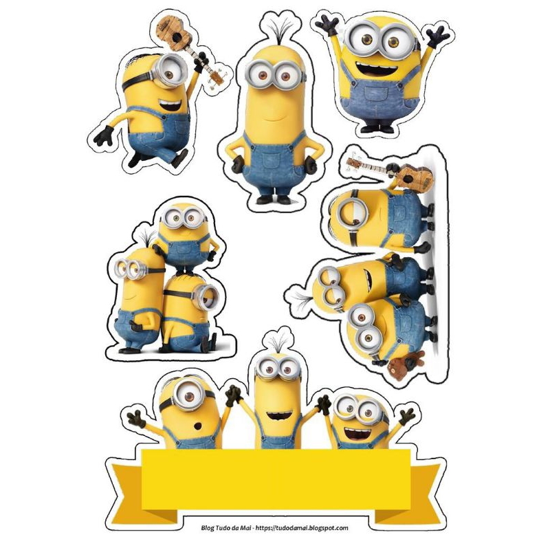 Topper Cake Custom Nama Tema Minions / baner kue ultah