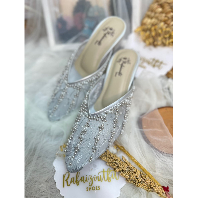 sepatu wedding wanita Yesika silver 5cm tahu