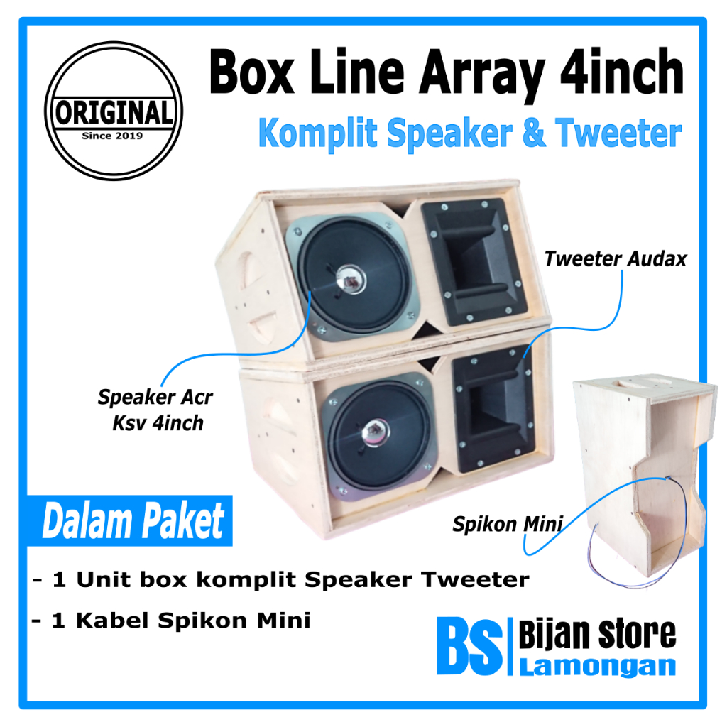 Box Line Array 4 Inch  Komplit Speaker Tweter Audax AX 65 Plus ACR KSV Spikon Mini Cocok Untuk Sound Miniatur Amplifier Mini Bijanstore Speaker Komputer