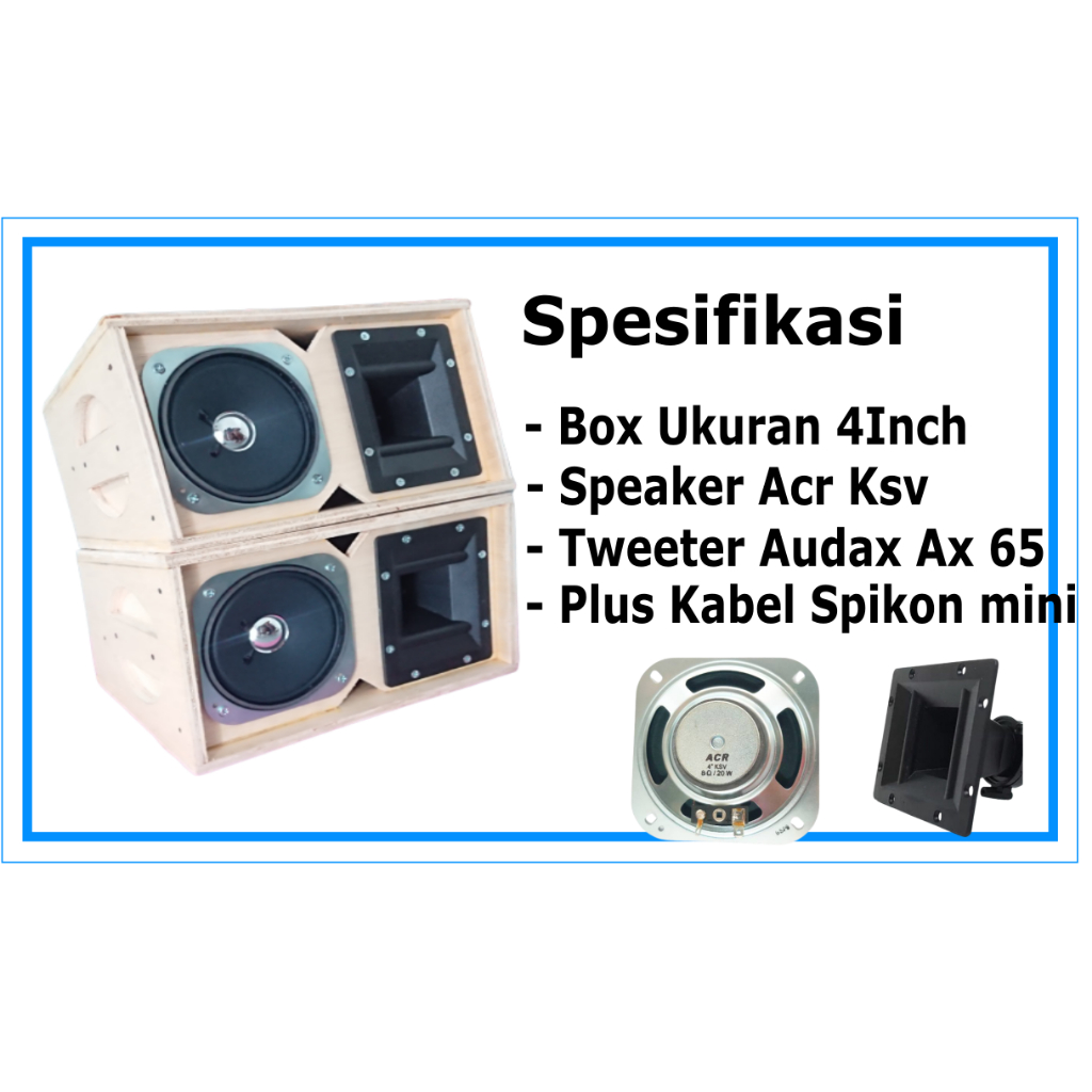 Box Line Array 4 Inch  Komplit Speaker Tweter Audax AX 65 Plus ACR KSV Spikon Mini Cocok Untuk Sound Miniatur Amplifier Mini Bijanstore Speaker Komputer