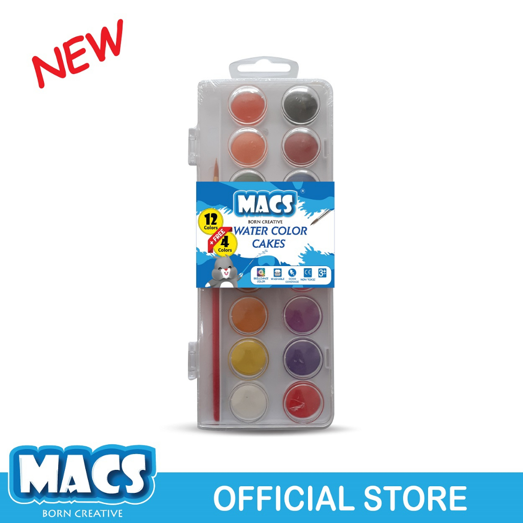 

MACS Cat Air Water Color Cakes 12 + Free 4 Warna