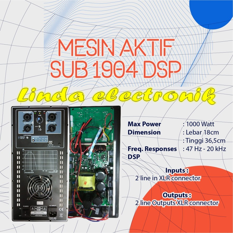 mesin speaker aktif power kit Aktif 1904 DSP Original