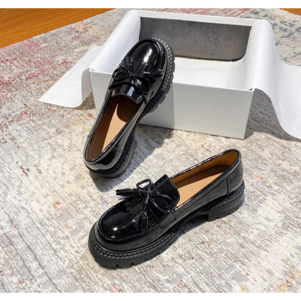 Sepatu Docmart Wanita / Sepatu Loafers Kerja Formal Hitam CMI 0088