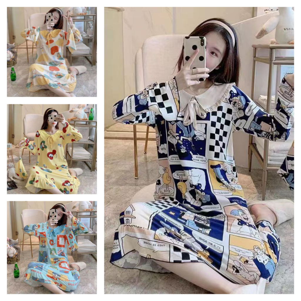 DS036 Daster Import Pouch  Import Grosir Baju Tidur Piyama Wanita Dewasa Terbaru