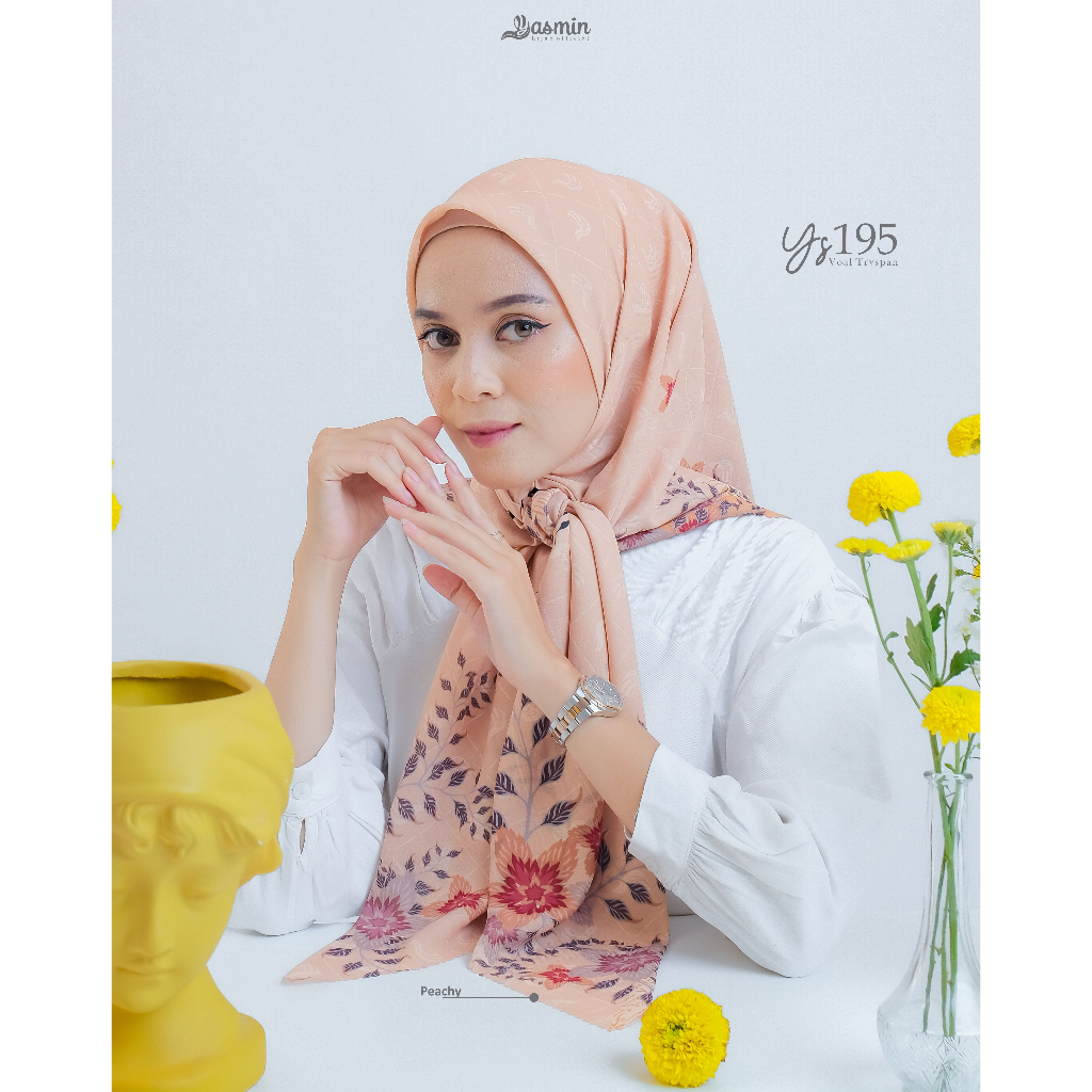 Yasmin Scarf - Jilbab Segiempat Motif Yasmin Exclusive Lebaran Dianna Hijab Ys 195 By Yasmin Hijab S