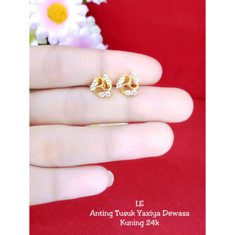 anting tusuk roda anak dan dewasa lapis emas 24k