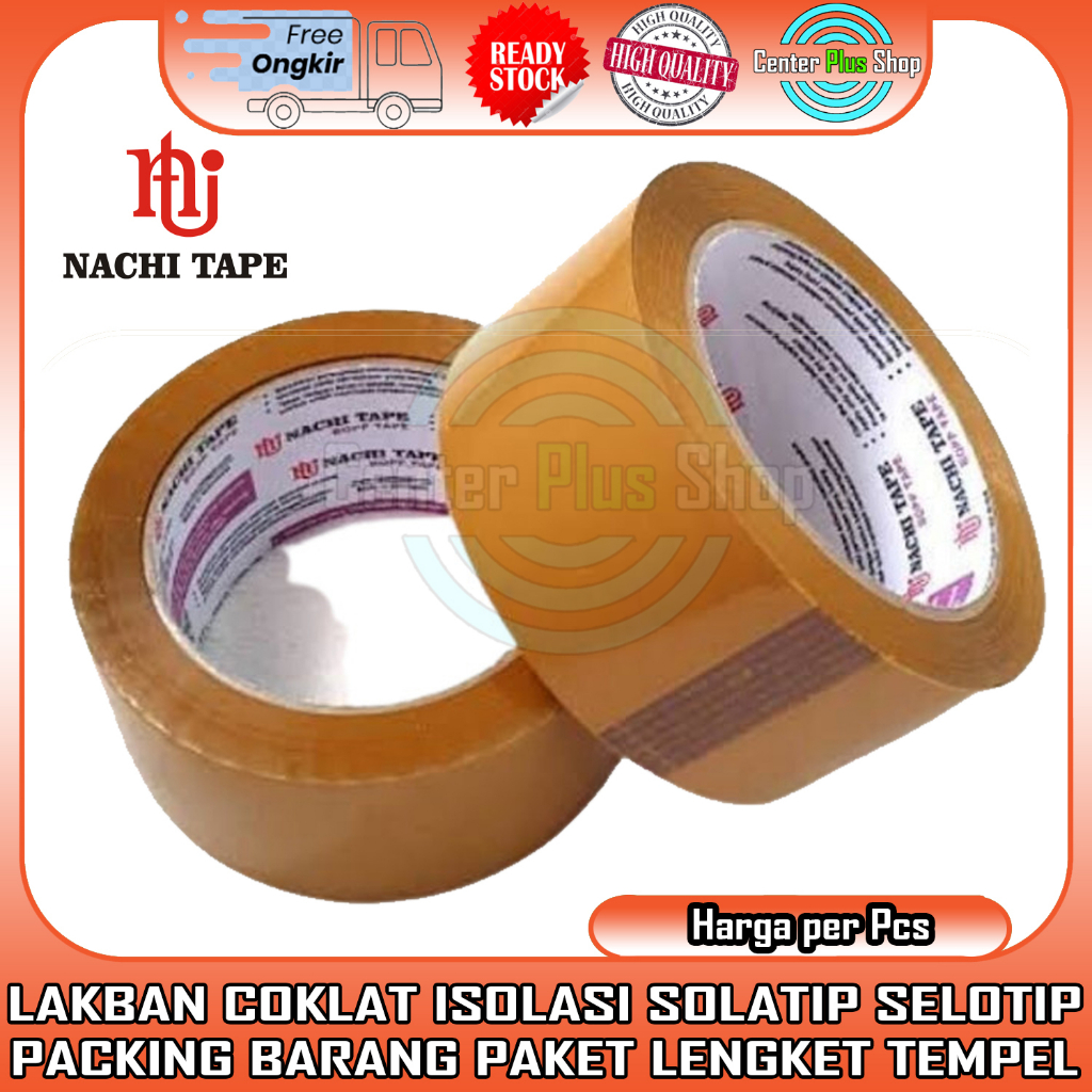 Nachi Tape Lakban Coklat Isolasi Selotip Solatip Solasi Solatif 48 Mm X100y Besar 2” Inch Daya Lengk