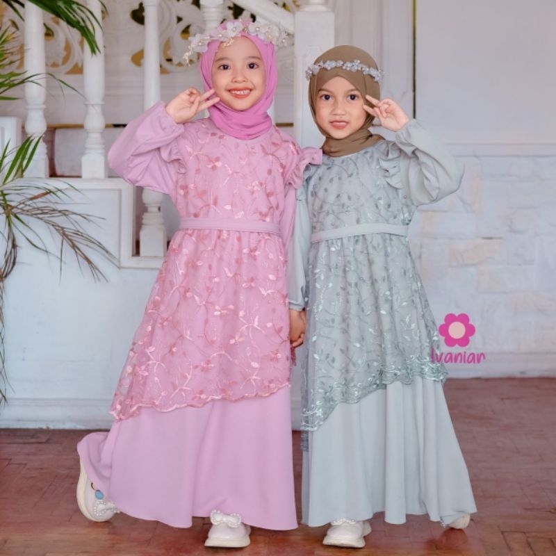 QUEEN DRESS ONLY DRESS GAMIS PRINCESS ANAK BY IVANIAR KIDS TANPA PASHMINA