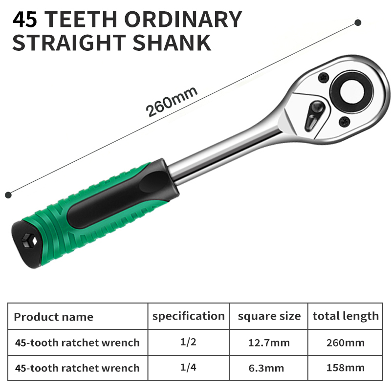 ISKU Ratchet Stang Gagang Kunci Shock Wrench 1/2 dan 1/4 Kunci Ring Rachet 72 Gigi 24Gigi Dengan Karet