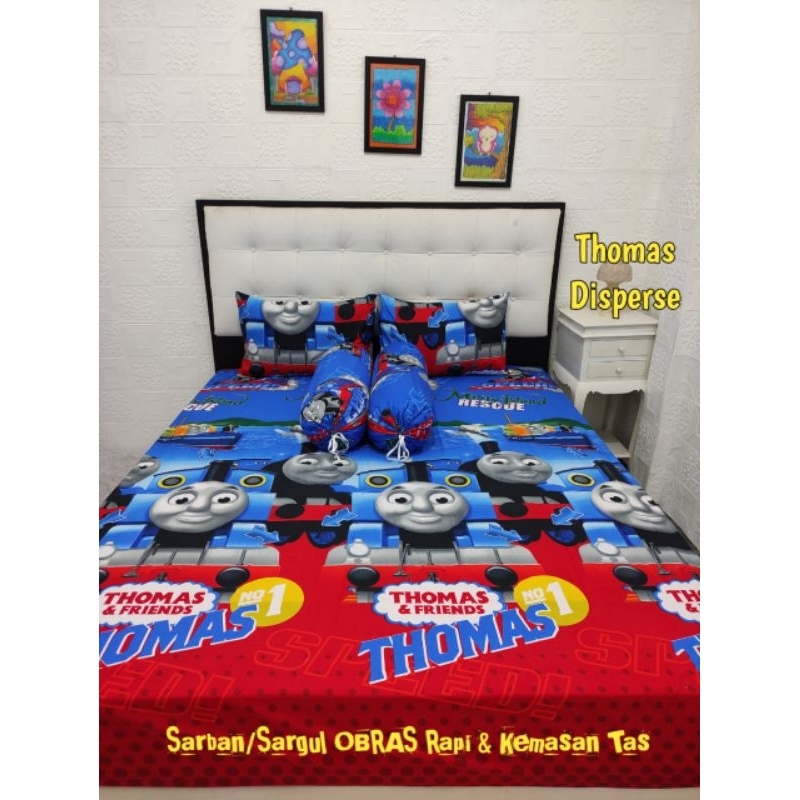 sprei homemade motif anak thomas/kereta