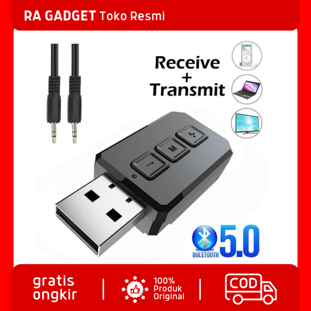USB Bluetooth 5.0 Transmitter Receiver Audio Adapter / Wireless USB Bluetooth Blutut Audio Recevier 