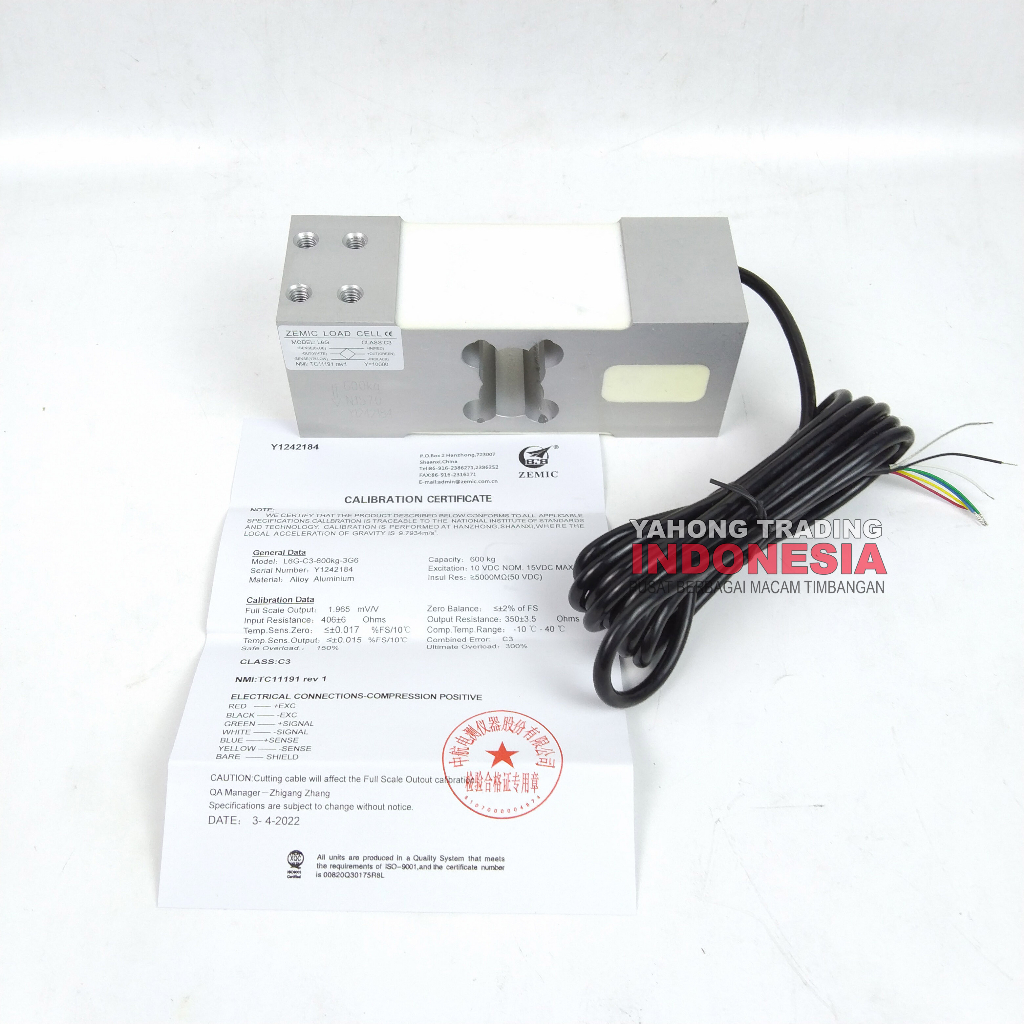 Load Cell Loadcell ZEMIC L6G 600kg Sensor Berat Timbangan Digital