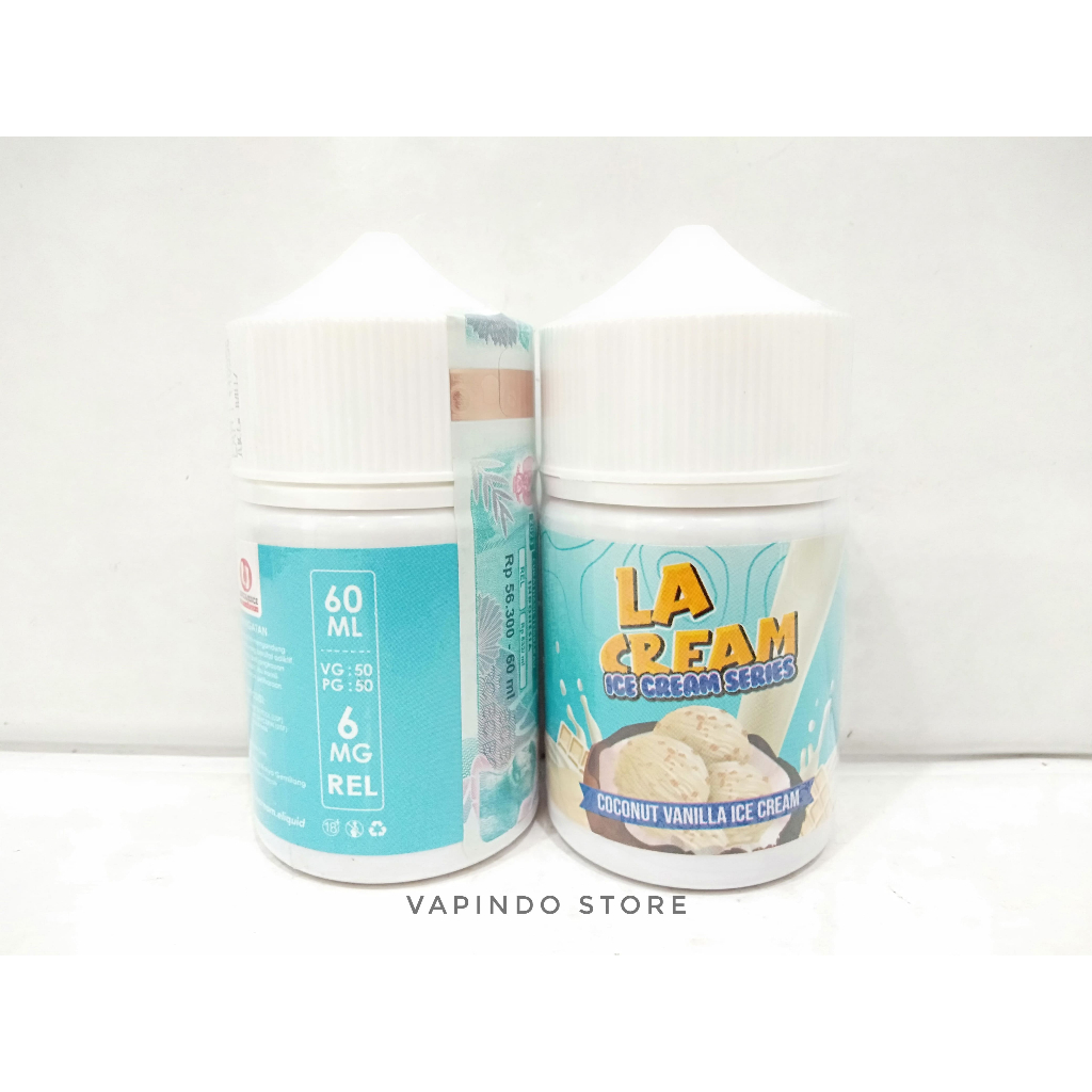 NIC 6MG LA CREAM ICE CREAM COCONUT VANILLA 60ML BY LEVICA JUICE