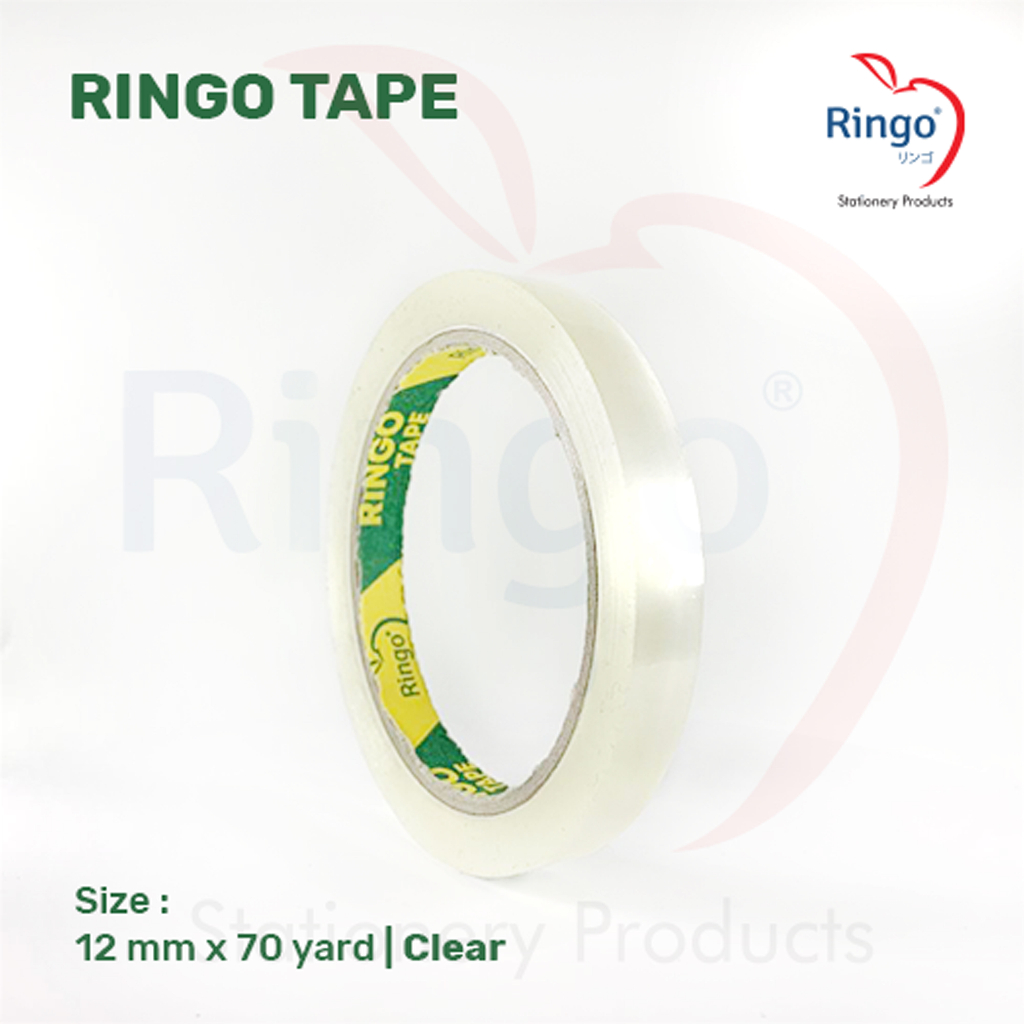 

Lakban Bening RINGO Tape Ukuran 12 MM x 70 Yard