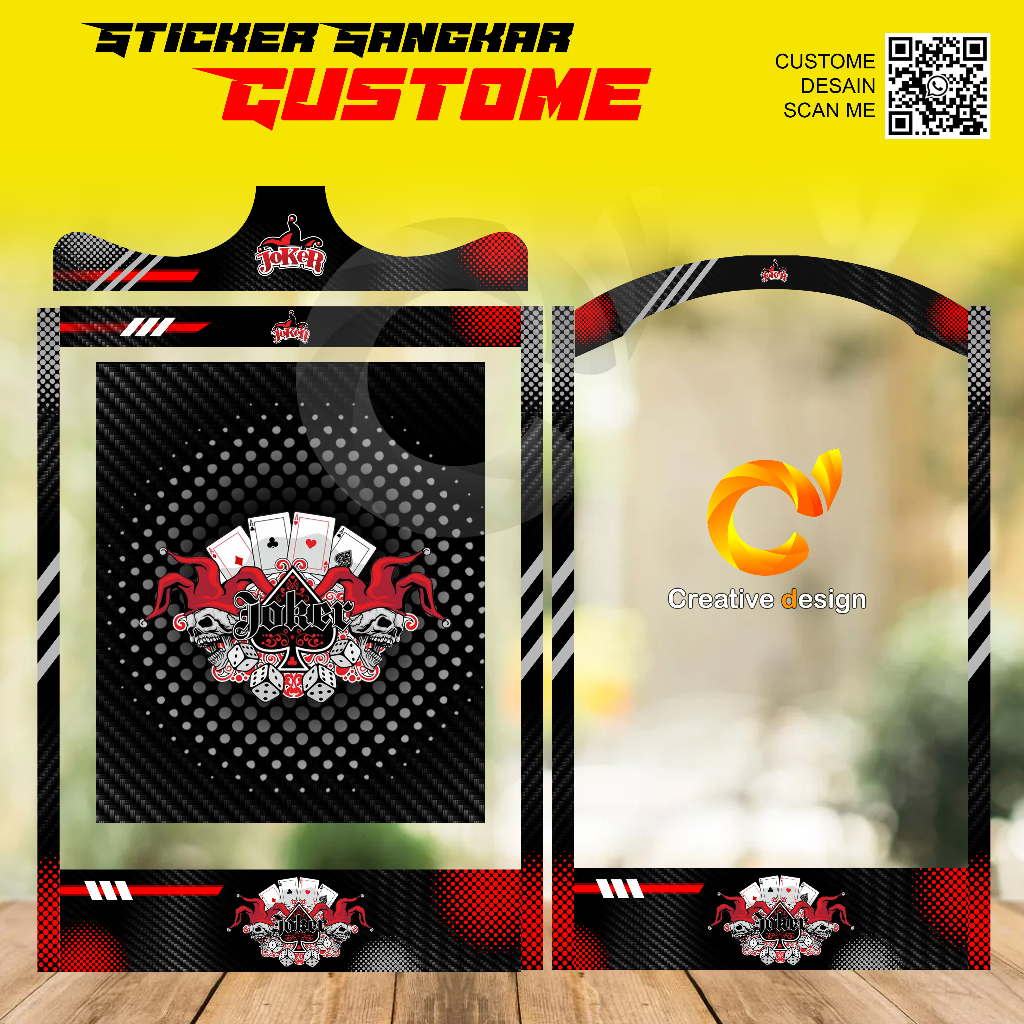 STICKER DECAL SANGKAR KOTAK JOKER BLACK