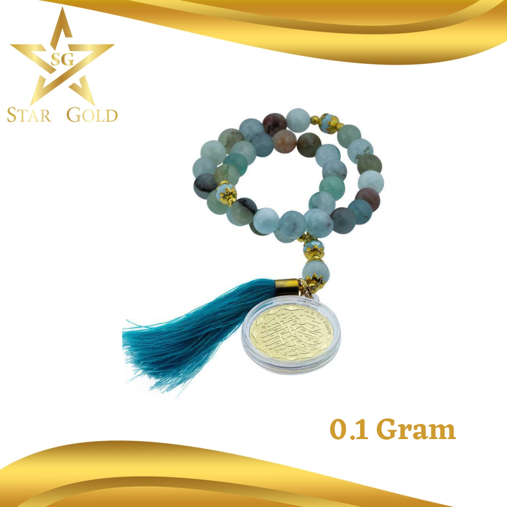 Star Gold Tasbih + Hard Box Idn Bullion Gift Series Terbaru Idul Fitri - Eid Mubarak 0.1 Gram