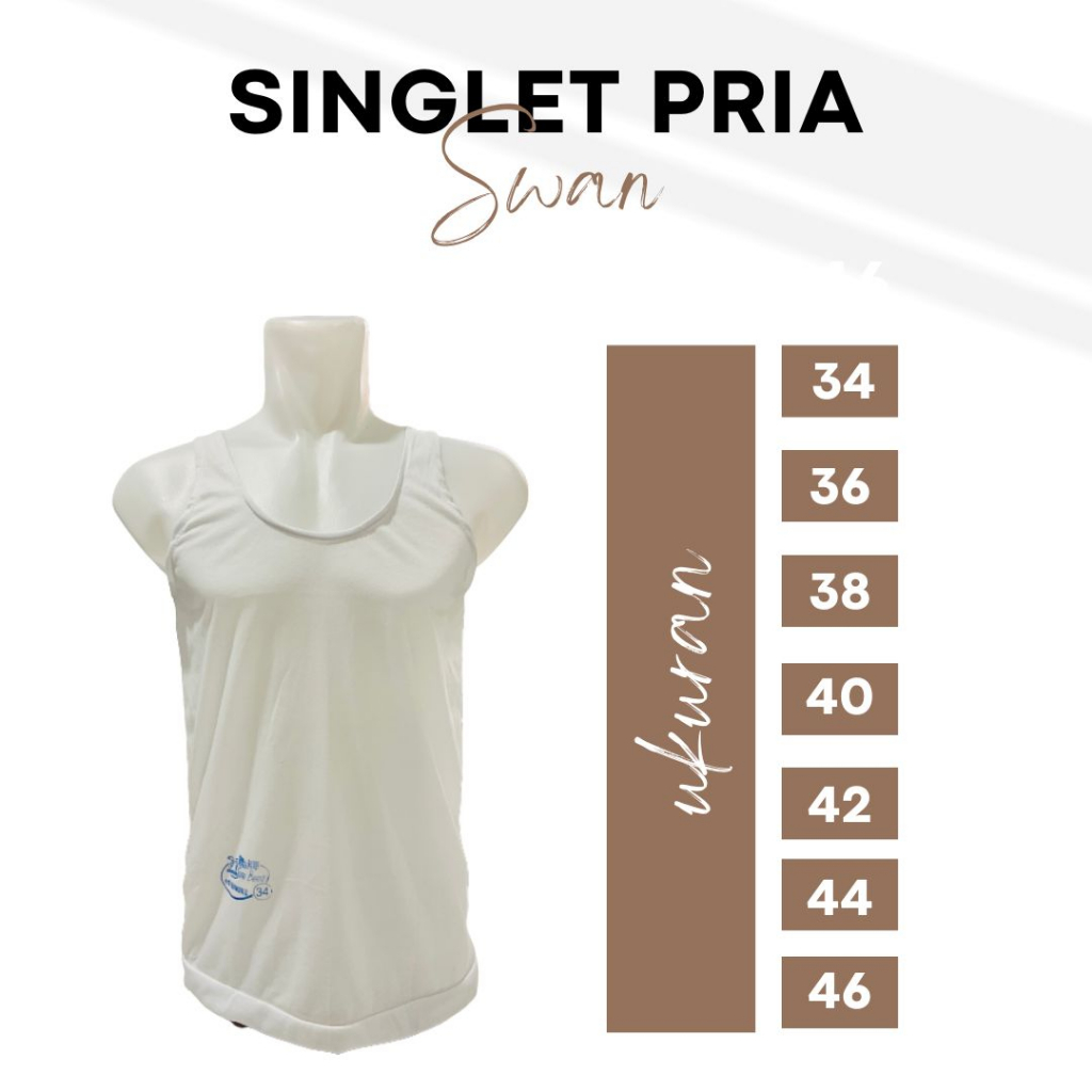 RC Singlet Pria Dewasa Warna Putih Kaos Dalam Dewasa Kaos Oblong