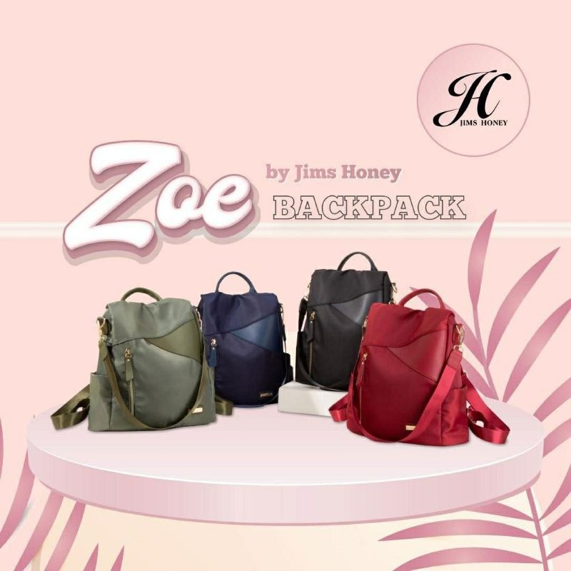 ZOE BACKPACK JIMS HONEY Tas Tote Ransel Wanita Fashion Cewek Mewah JH Ori Murah 4276