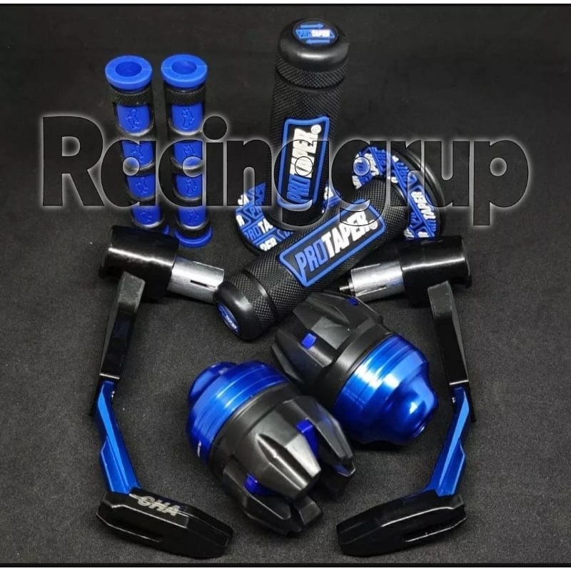 Paket 4 In 1 Proguard Robot Babet + Grip Domino + Jalu As Roda + Karet Handle Jari Sepasang BIRU